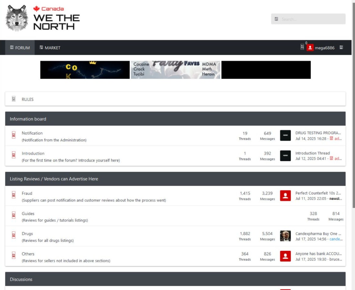 Wethenorth Onion archived user interface screenshot